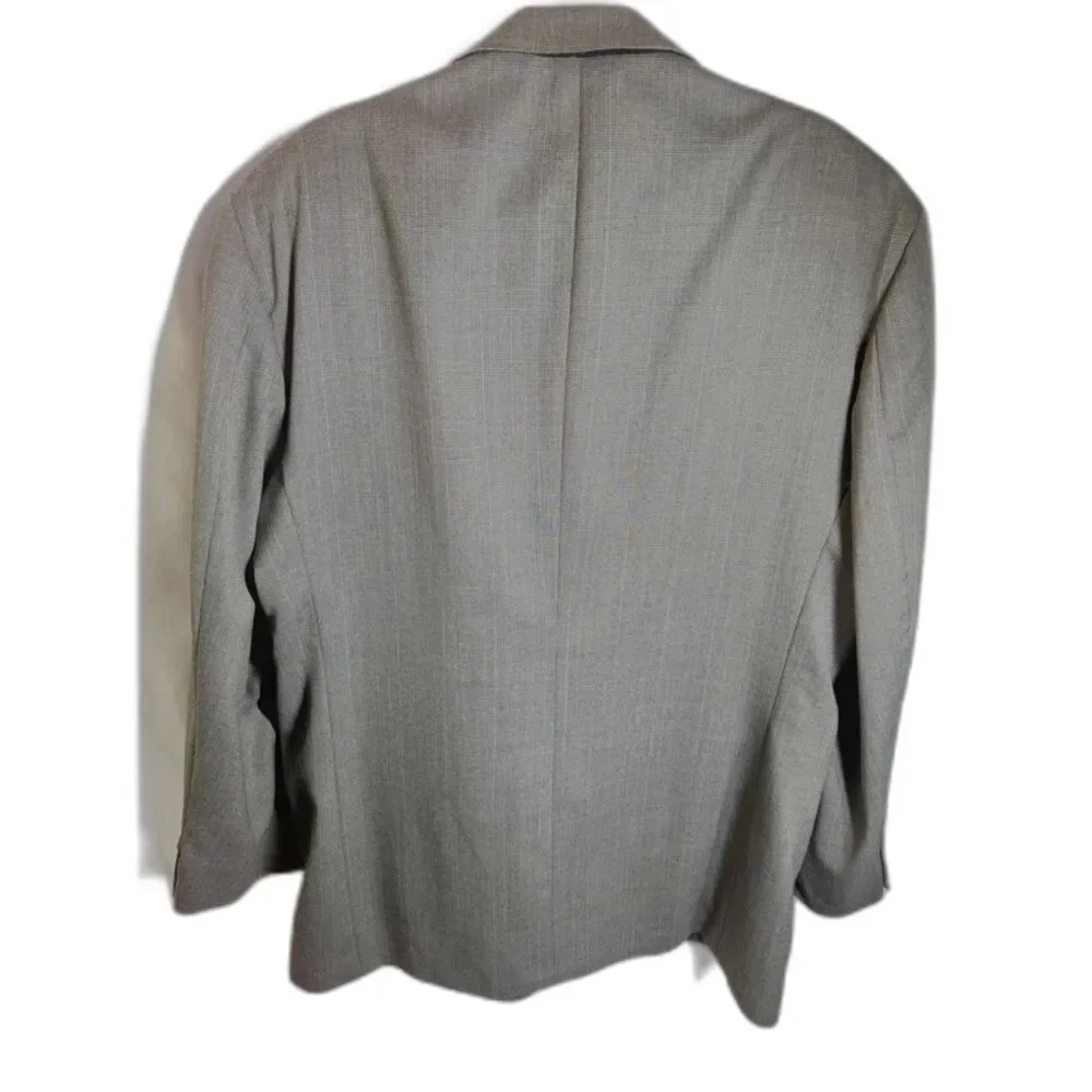 Haggar Black Label Men’s Gray Micro Check Blazer Sport Coat Two Button